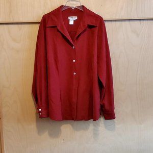 Faux Suede Big Shirt - Coldwater Creek  2X  red